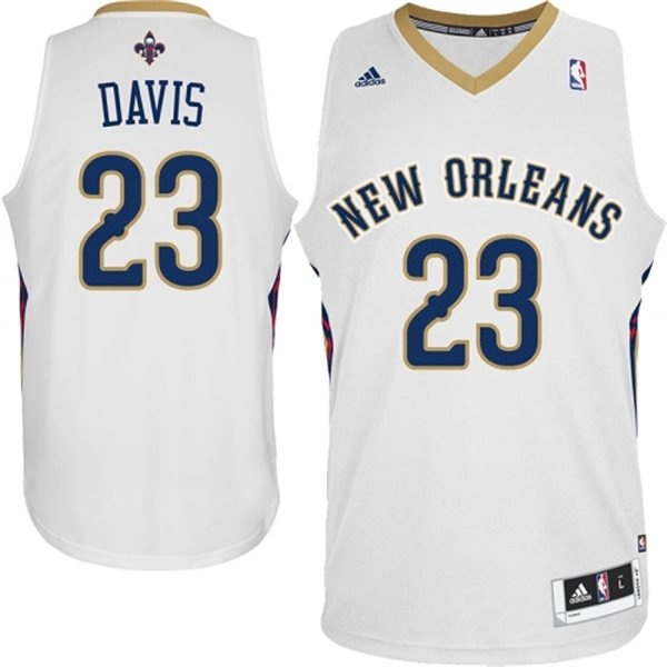 New Orleans Pelicans #23 Anthony Davis White Jersey