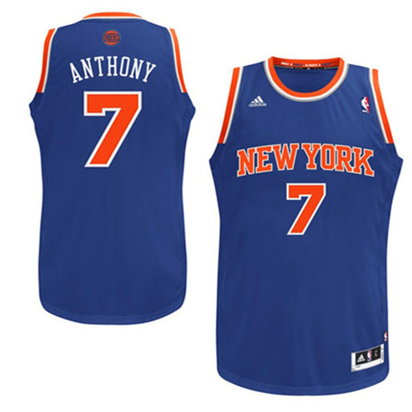Youth New York Knicks #7 Carmelo Anthony Revolution 30 Swingman Royal Blue Jersey