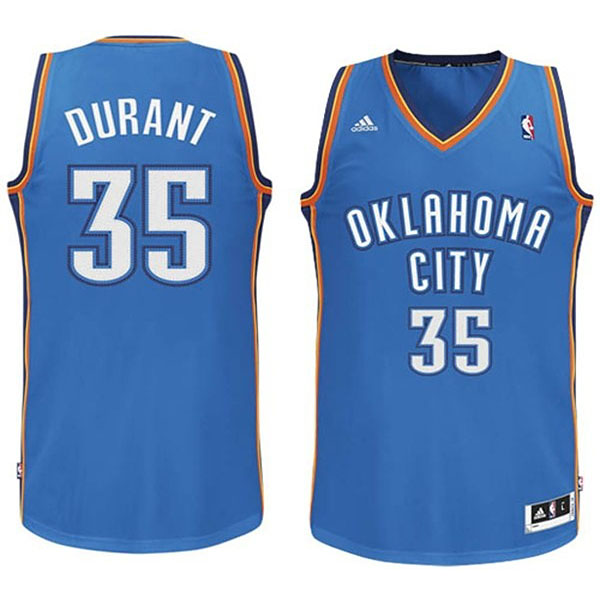 Youth Oklahoma City Thunder #35 Kevin Durant  Revolution 30 Swingman Royal Blue Jersey