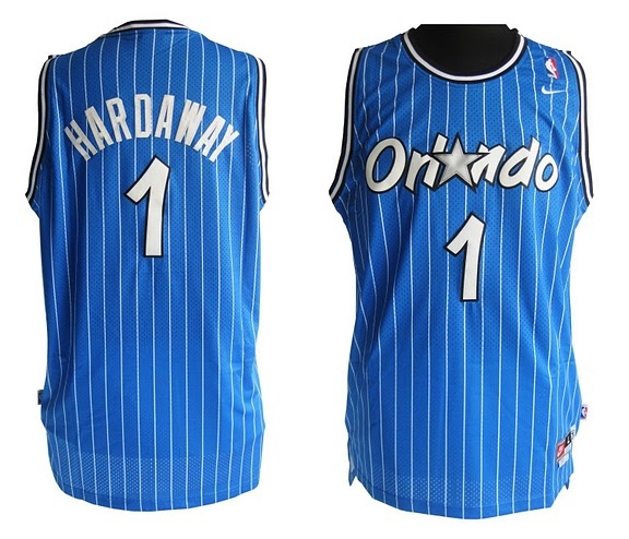 Orlando Magic #1 Anfernee Hardaway Soul Swingman Blue Stripe Jersey