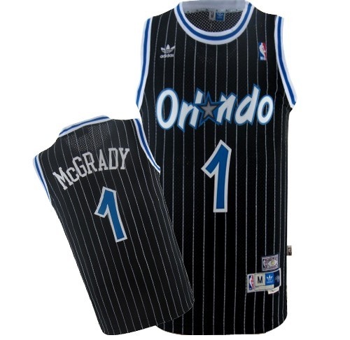 Orlando Magic #1 Tracy McGrady Black Soul Stripe Swingman Jersey