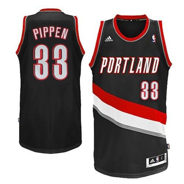 Portland Trail Blazers #33 Scottie Pippen Revolution 30 Swingman Black Jersey