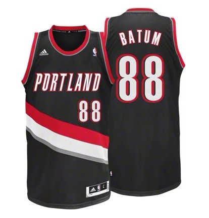 Portland Trail Blazers #88 Nicolas Batum Revolution 30 Swingman Black Jersey