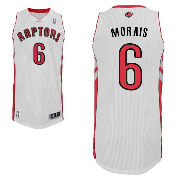 Toronto Raptors #6 Carlos Morais Revolution 30 Swingman Home White Jersey