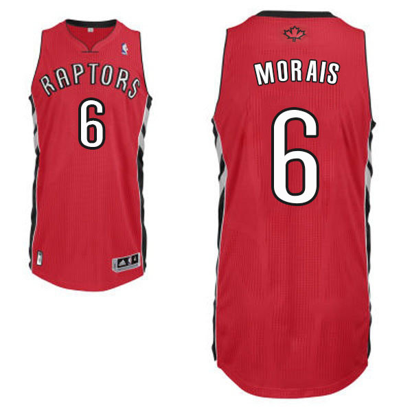 Toronto Raptors #6 Carlos Morais Revolution 30 Swingman Road Red Jersey