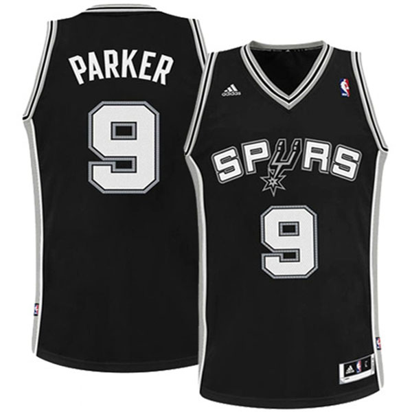 Youth San Antonio Spurs #9 Tony Parker Revolution 30 Swingman Black Jersey