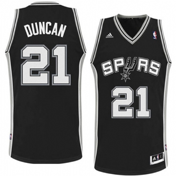 Youth San Antonio Spurs #21 Tim Duncan Revolution 30 Swingman Black Jersey