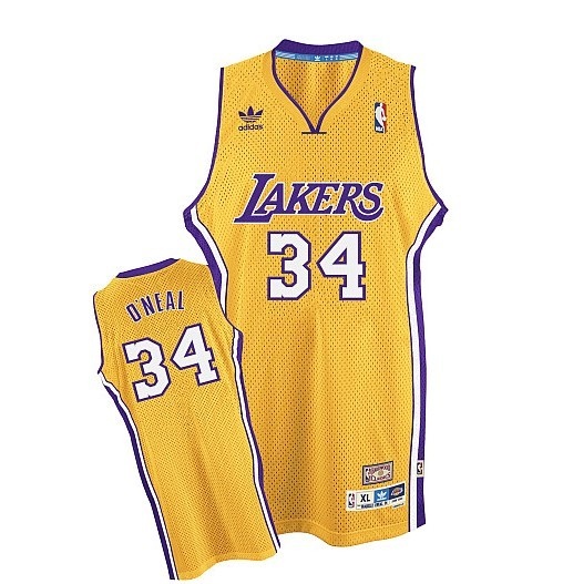 Los Angeles Lakers #34 Shaquille O'Neal Soul Swingman Gold Jersey