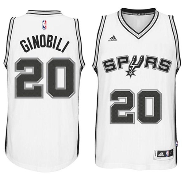 San Antonio Spurs #20 Manu Ginobili 2014 15 New Swingman Home White Jersey