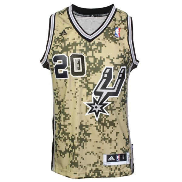 San Antonio Spurs #20 Manu Ginobili Camouflage Swingman Jersey