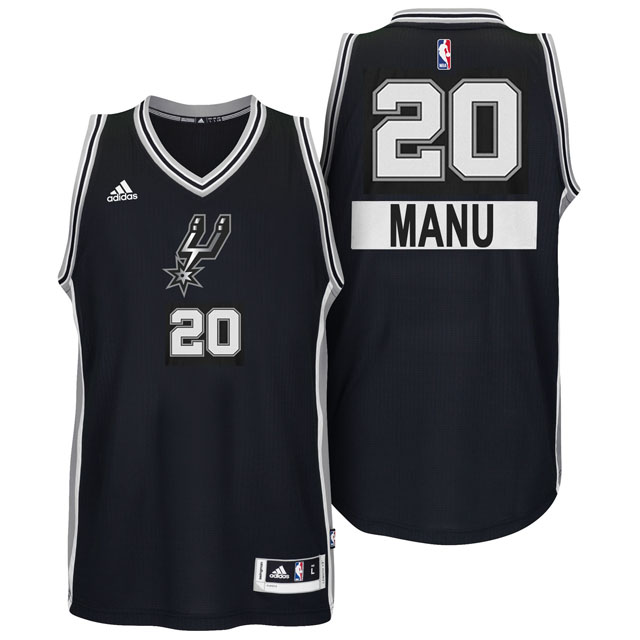 San Antonio Spurs #20 Manu Ginobili Christmas Day Big Logo Swingman Black Jersey