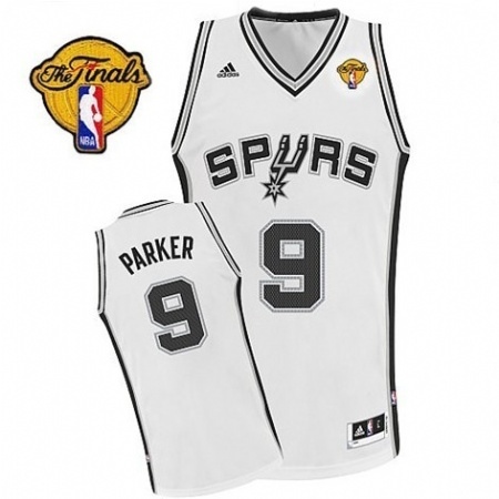 San Antonio Spurs #9 Tony Parker 2014 NBA Finals Revolution 30 Swingman Home White Jersey