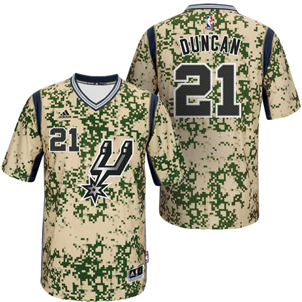 San Antonio Spurs #21 Tim Duncan Pride Swingman Camo Jersey