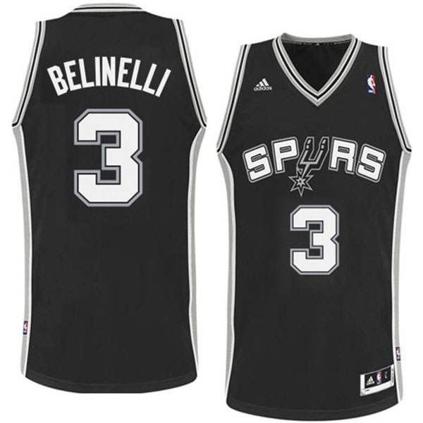 San Antonio Spurs #3 Marco Belinelli Revolution 30 Black Swingman Jersey