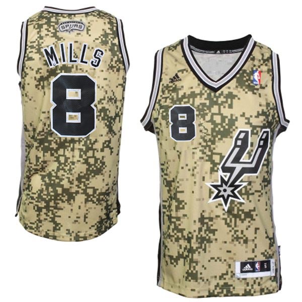 NBA San Antonio Spurs #8 Patrick Mills Swingman Camo Jersey