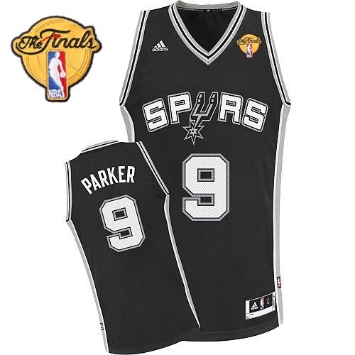 San Antonio Spurs #9 Tony Parker 2014 NBA Finals Revolution 30 Swingman =Black Jersey