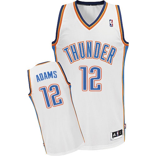 Oklahoma City Thunder #12 Steven Adams Swingman Home White Jersey