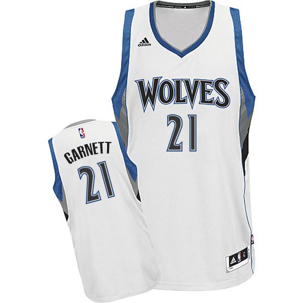 Minnesota Timberwolves #21 Kevin Garnett 2014 15 New Swingman Home White jersey