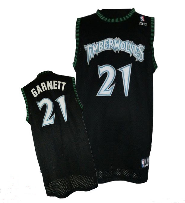 Minnesota Timberwolves #21 Kevin Garnett Soul Swingman Black Jersey