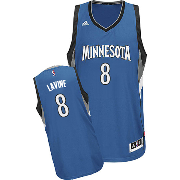 Minnesota Timberwolves #8 Zach Lavine 2014 15 New Swingman Road Blue jersey