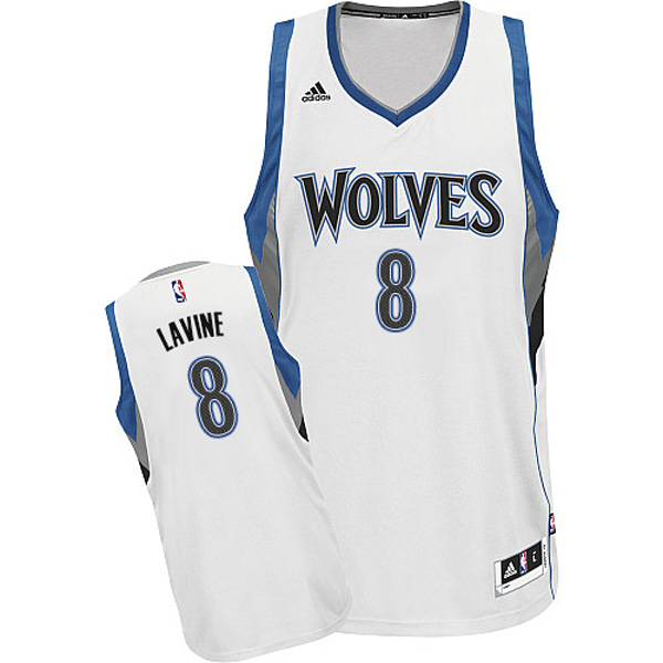 Minnesota Timberwolves #8 Zach Lavine 2014 15 New Swingman Home White jersey