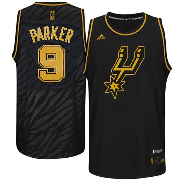 San Antonio Spurs #9 Tony Parker Precious Metals Fashion Swingman Limited Edition Black Jersey