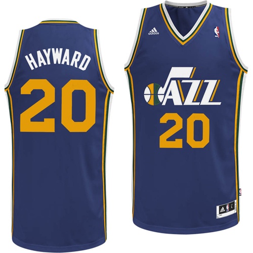 Utah Jazz #20 Gordon Hayward Revolution 30 Swingman Road Blue Jersey