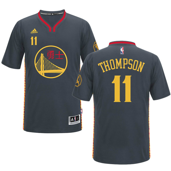 Golden State Warriors #11 Klay Thompson Chinese New Year Grey Jersey