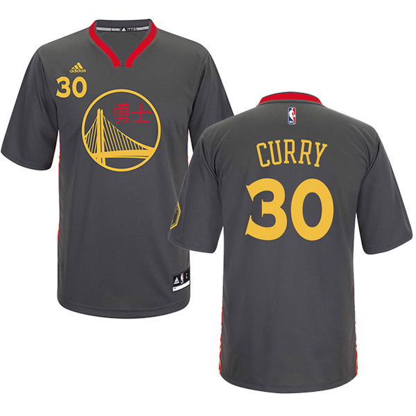 Golden State Warriors #30 Stephen Curry Chinese New Year Grey Jersey