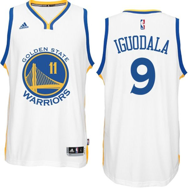 Golden State Warriors #9 Andre Iguodala 2014 15 New Swingman Road White Jersey