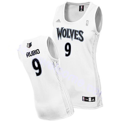 Wolves #9 Ricky Rubio Women Revolution 30 Swingman White Jersey