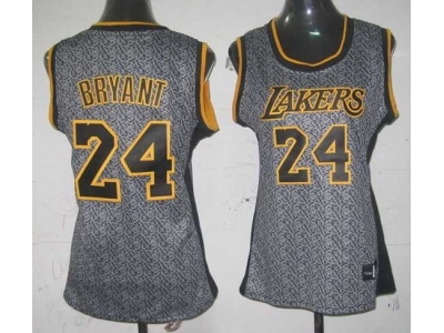 women nba los angeles lakers 24 kobe bryant grey static fashion swingman