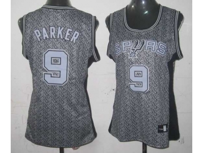 women nba san antonio spurs 9 tony parker grey static fashion swingman